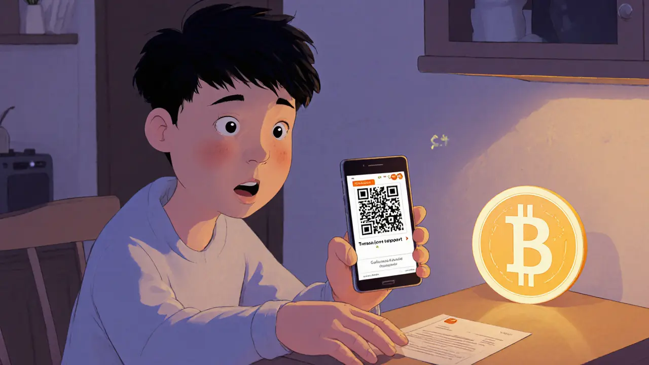 User receives a ‘Transaction not supported’ error on phone while e‑CNY wallet glows nearby.