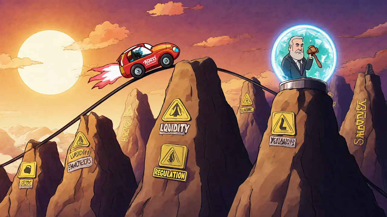 XERS token car on a roller‑coaster of liquidity, volatility, and regulatory warnings.