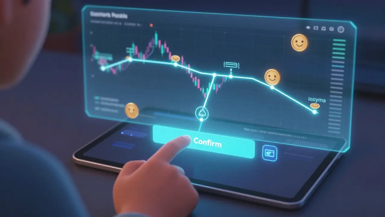 A hand confirms a trade on Jupiter's interface with real-time liquidity pools merging into one optimal path.