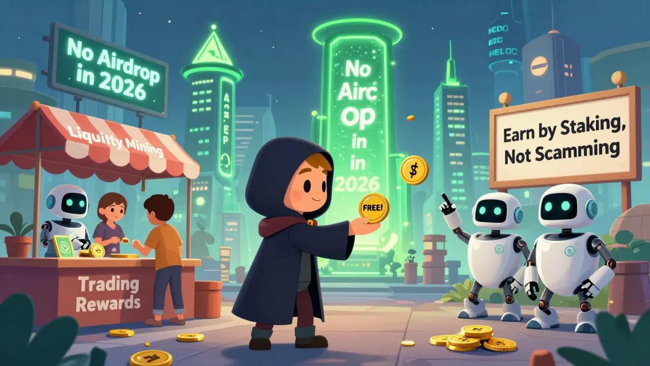 A DeFi city where users earn MDX through staking, not scams, in vibrant Pixar animation.