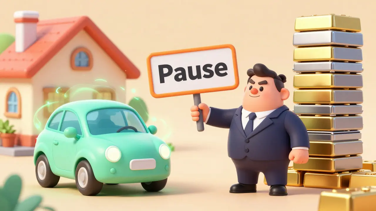 A conceptual 3D scene comparing green energy needs like electric cars versus crypto mining hardware.