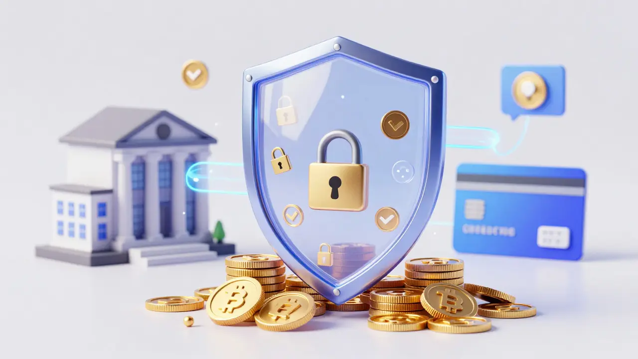 Digital shield protecting coins and crypto tokens from threats
