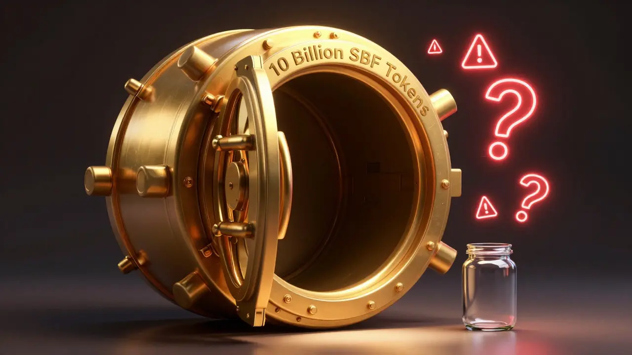 Empty golden vault representing zero token circulation