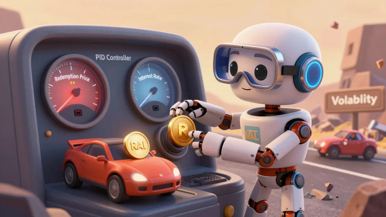 Robot adjusting PID controller to stabilize RAI against volatility